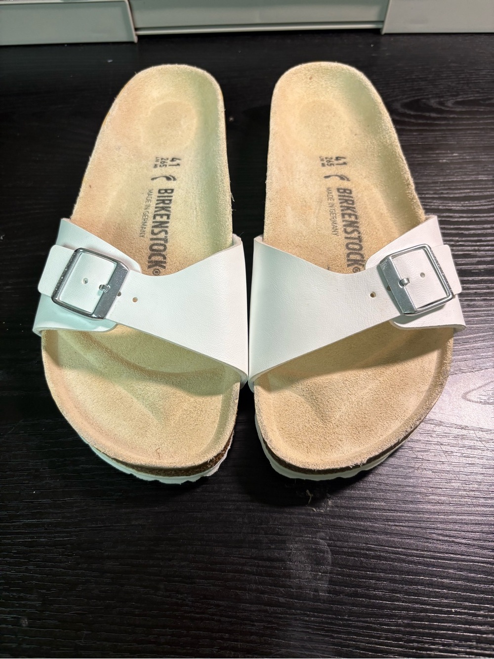 Birkenstock White Adjustable Buckle Sandals women size 10
